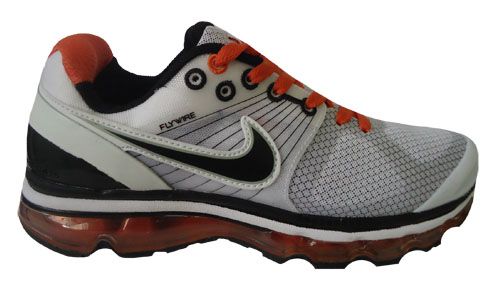 Tênis Nike Air Max Flywire 2010 Branco, Preto e Laranja MOD: