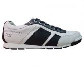 Tênis Calvin Klein Est. 1978 em Couro Branco e Preto MOD:106