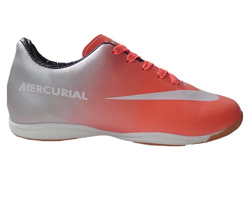 Tênis Futsal Nike Mercurial Vortex Salmão e Prata MOD:10664