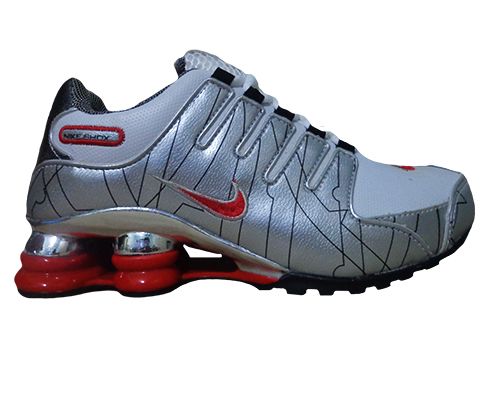 Tênis Nike Shox NZ Prata e Vermelho