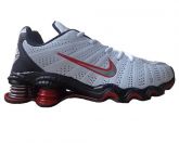 Tênis Nike Shox 12 Branco e Vermelho